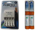 Fujicell BC1002 Battery Charger (with 4 x 2800 mAh Rechargeable Battery) Battery Charger: Camera Battery Charger