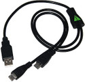 Amzer 85745 USB to Dual Micro USB Y Splitter Twin Charging Handy Cable : Data Cable
